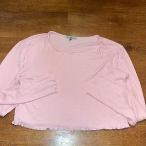 baby pink long sleeve crop top